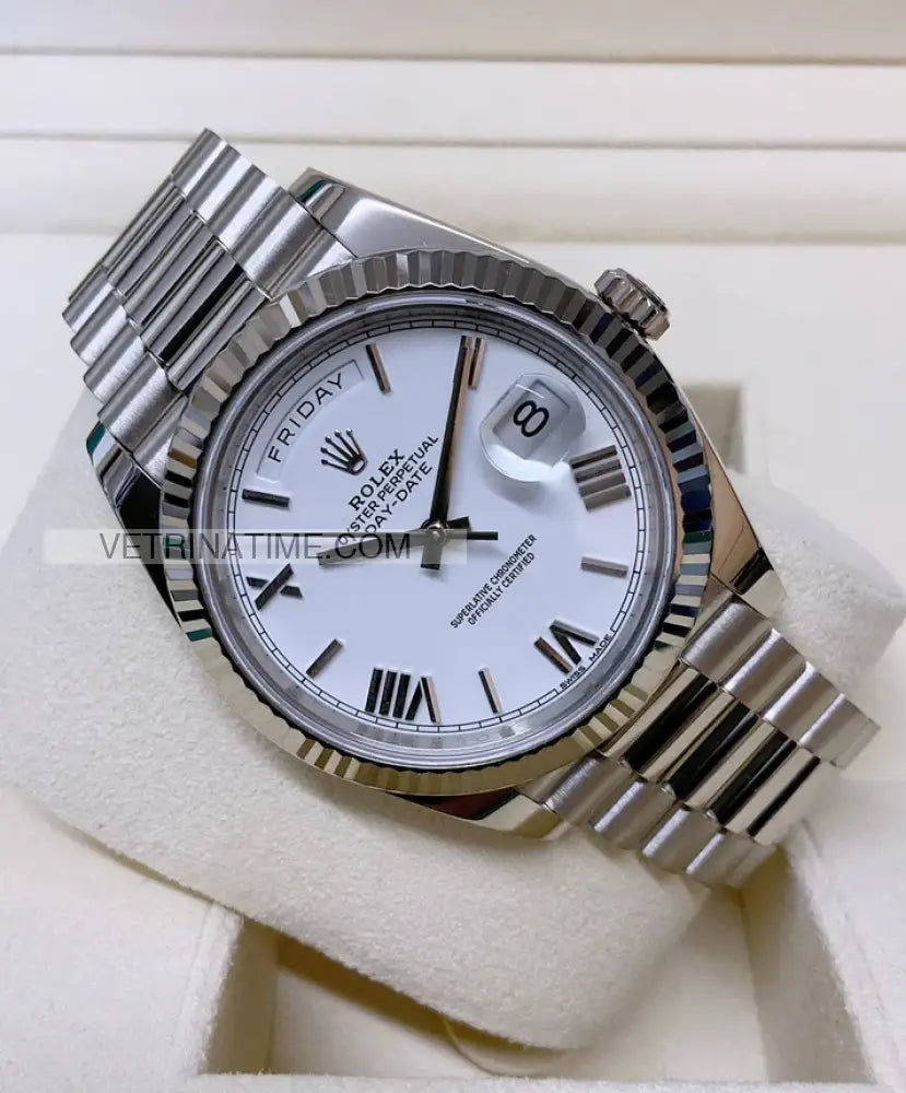 Day Date 40Mm Bianco Orologi Da Polso