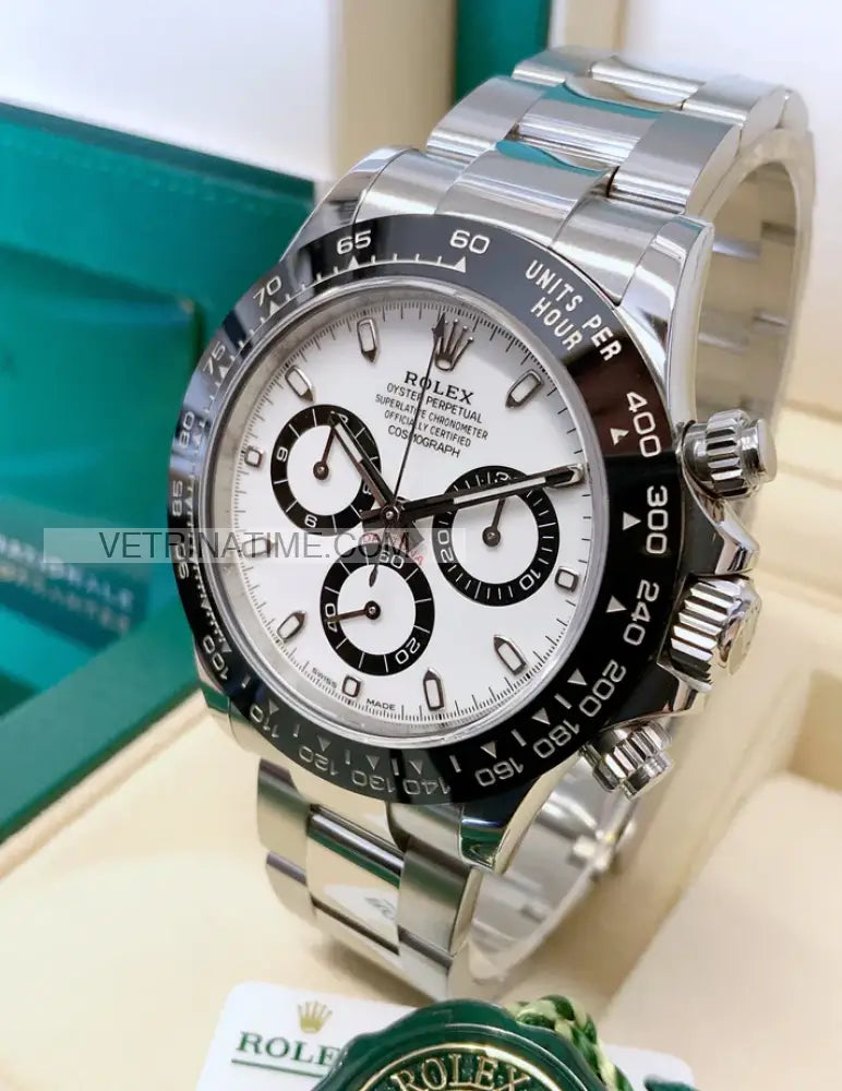 Daytona crono acciaio ceramica bianco Orologi da polso