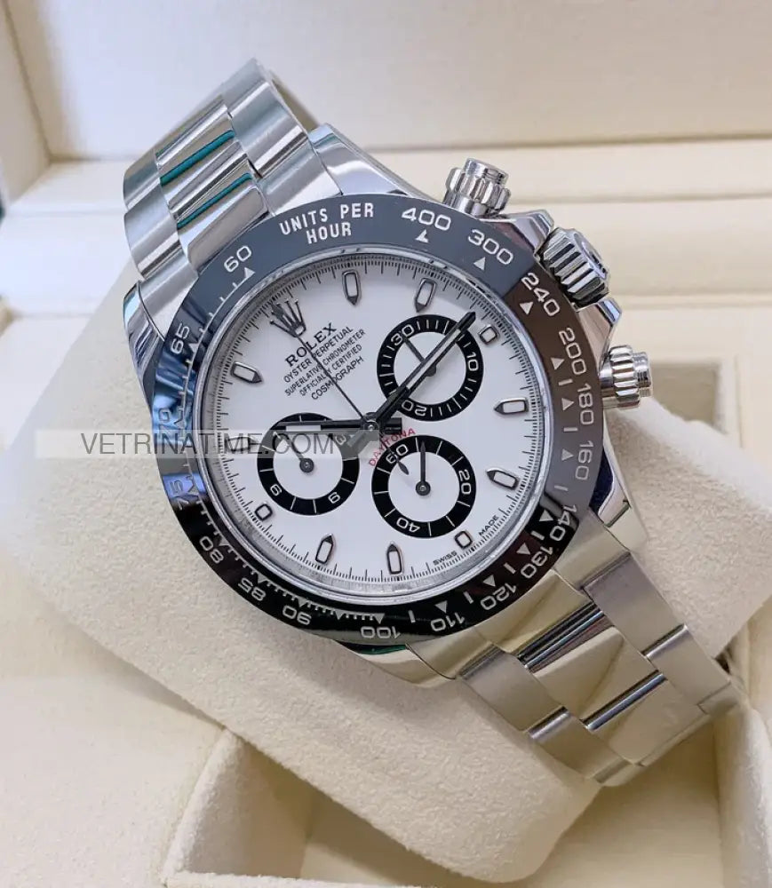 Daytona crono acciaio ceramica bianco Orologi da polso