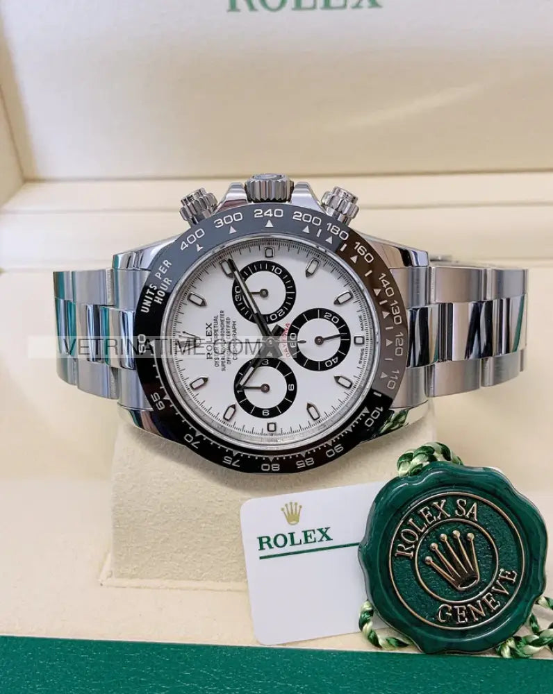 Daytona crono acciaio ceramica bianco Orologi da polso