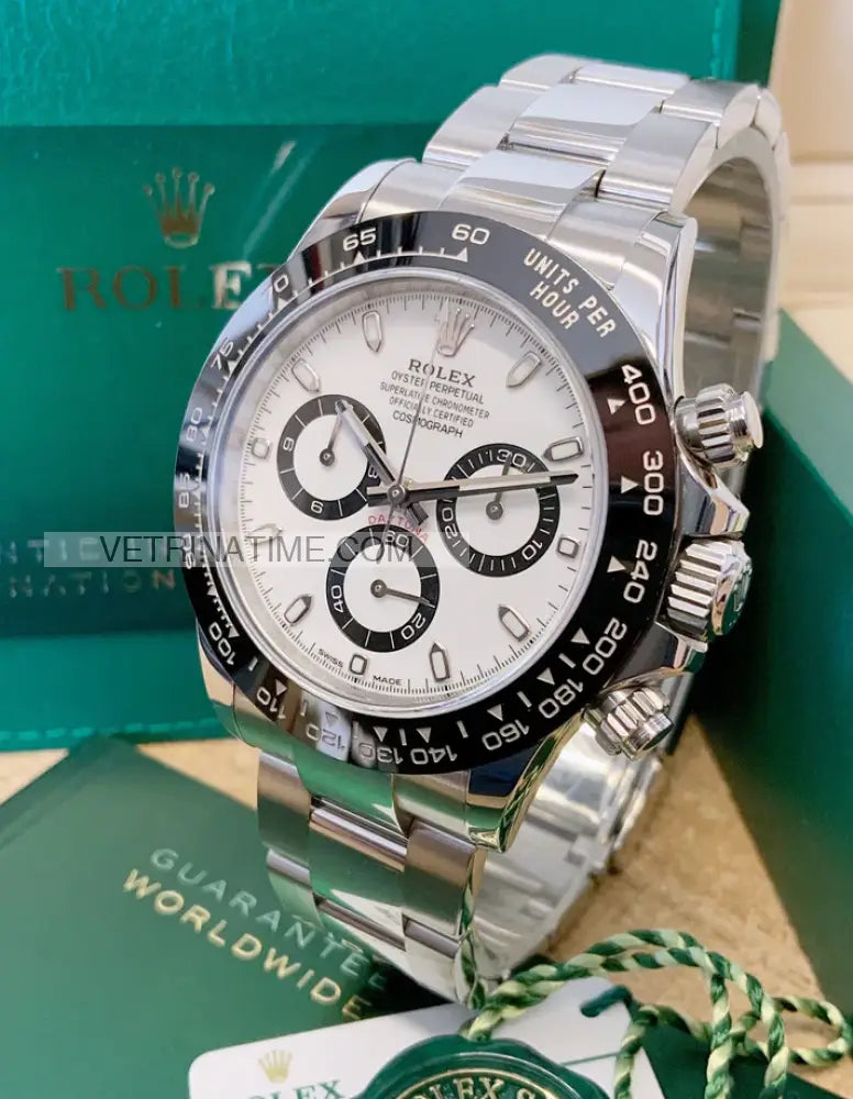 Daytona crono acciaio ceramica bianco Orologi da polso