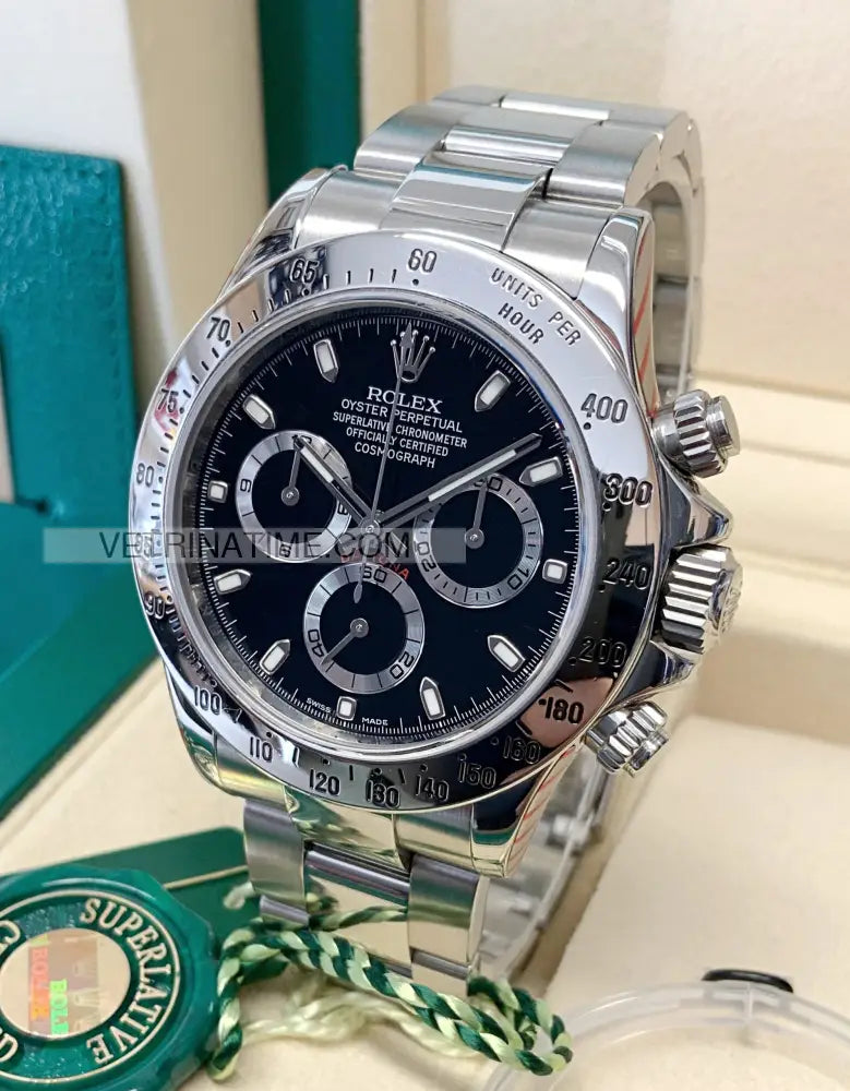 repliche rolex - Daytona crono acciaio classico Nero - rolex replica