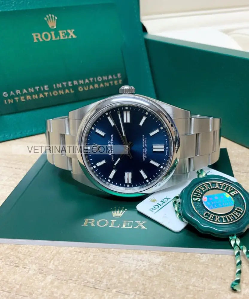 Oyster Perpetual 41Mm Blu Orologi Da Polso